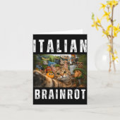 面白いイタリアのブレインロットミームの猫のセルフィー カード (黄色い花)