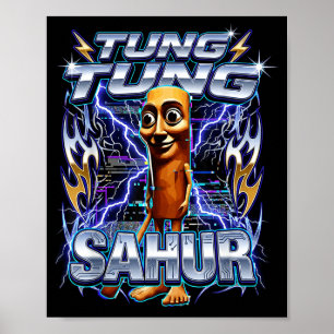 面白いイタリアのブレインロット Tung Tung Tung サフール ポスター