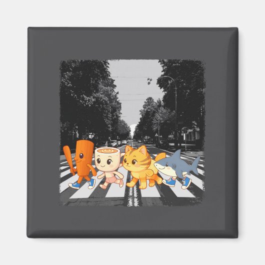 面白いイタリアのBrainrotミームキャラクロスウォークVi マグネット (正面)