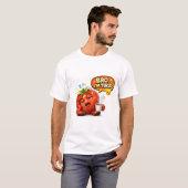 面白いイチゴのグラフィックTシャツ "兄弟、疲れたよ" Tシャツ (正面フル)