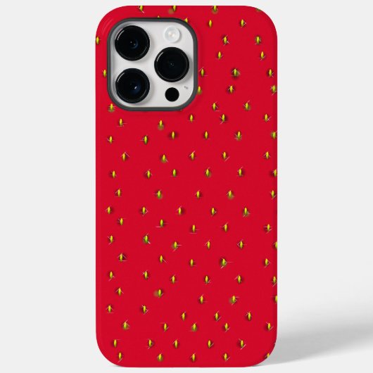 面白いイチゴの背景 赤 Case-Mate iPhoneケース (裏面)