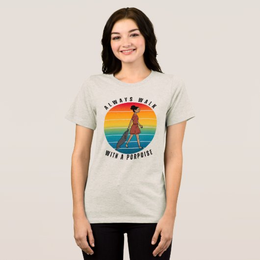 面白いイルカのスローガンTシャツ トライブレンドＴシャツ (正面全面)