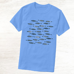 面白いイワシ ネコ Tシャツ