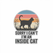 面白いインドアキャット ビンテージ猫好きデザイン_1 シール (正面)