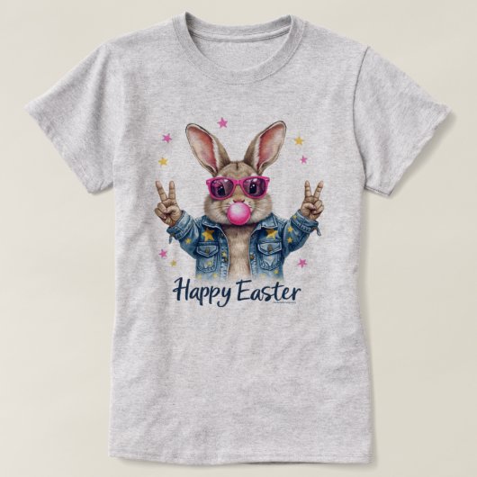 面白いイースターTシャツ - かわいい&笑えるうさぎ Tシャツ (デザイン正面)