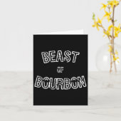 面白いウイスキーのTシャツ、バーボンの獣、ギフト カード (黄色い花)