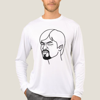 面白いウインクをする男性のミーム ラインアートイラスト トライブレンドTシャツ