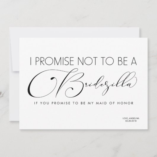 面白いウェディングパーティーの仲間 / 花嫁の最高の友達 ブライドジラ 招待状 (正面)