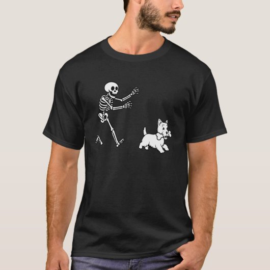 面白いウェブサイト走るスケルトン Tシャツ (正面)