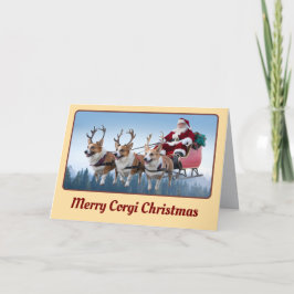 面白いウェルシュコーギーのクリスマス カード