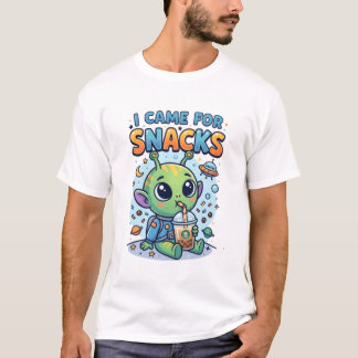 面白いエイリアンのタピオカティーTシャツ – かわいいエイリアン Tシャツ