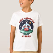 面白いエイリアンの誘拐の失敗 - かわいい混乱した牛 Tシャツ (正面)