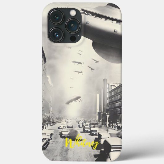面白いエイリアンインベージョンRtero SF映画の名前 Case-Mate iPhoneケース (裏面)