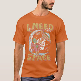 面白いエイリアン スペースが欲しい ee ガール tシャツ