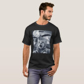 面白いエイリアン+猫の自撮りUFOギフトアイデア男性女性 Tシャツ (正面フル)