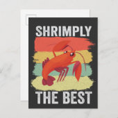 面白いエビの殻 ヤツデの釣りをシンプルに楽しむ インビテーションポストカード (正面/裏面)