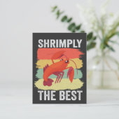 面白いエビの殻 ヤツデの釣りをシンプルに楽しむ インビテーションポストカード (スタンド正面)