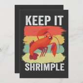 面白いエビの殻 ヤツラをシンプルに保って エビ釣り 招待状 (正面/裏面)