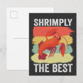 面白いエビの殻 ヤドカリ  シンプルに保つ 釣り インビテーションポストカード (正面/裏面)