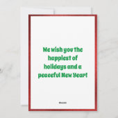 面白いエルフのカスタム子供写真クリスマス シーズンカード (裏面)