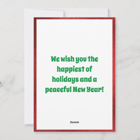 面白いエルフのカスタム子供写真クリスマス シーズンカード (裏面)