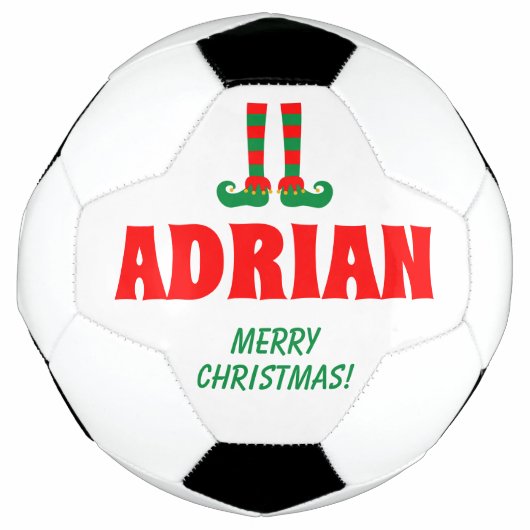面白いエルフの足 クリスマス サッカー ボール スポーツ ギフト (正面)