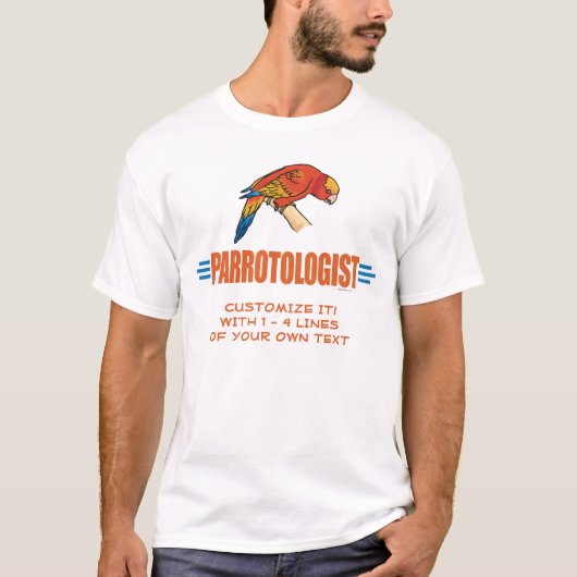 面白いオウム愛好家 Tシャツ (正面)