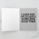 面白いオオカミの誕生日カード ギフト カード (内部)