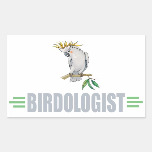 面白いオカメインコ 長方形シール (正面)