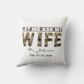 面白いオリジナルメッセージを妻に聞いてみよう クッション (裏面)