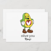面白いオリーブ ユーモア 名前 カスタマイズ ギフト A 案内状 (正面/裏面)