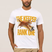 面白いオレンジ色の猫のサッカーハンターギフト Tシャツ (正面)