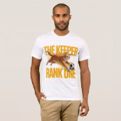面白いオレンジ色の猫のサッカーハンターギフト Tシャツ (正面フル)