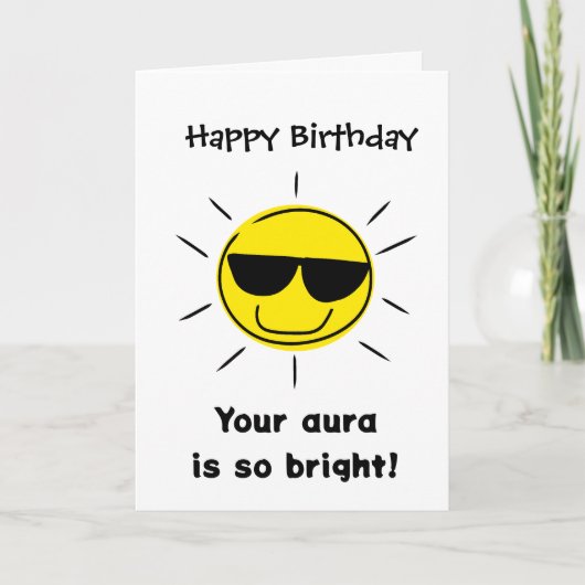 面白いオーラの誕生日 カード (正面)