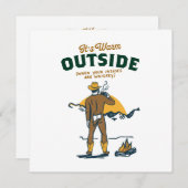 面白いカウボーイがワインを飲む 招待状 (正面/裏面)