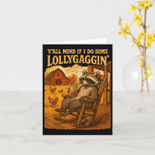 面白いカウボーイのラッコさん、ちょっとのんびりしてもいいかい？ カード (黄色い花)