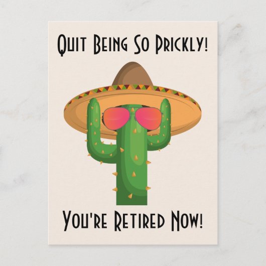 面白いカウボーイ・サボテン・ウェスタン・テーマの引退 ポストカード (正面)