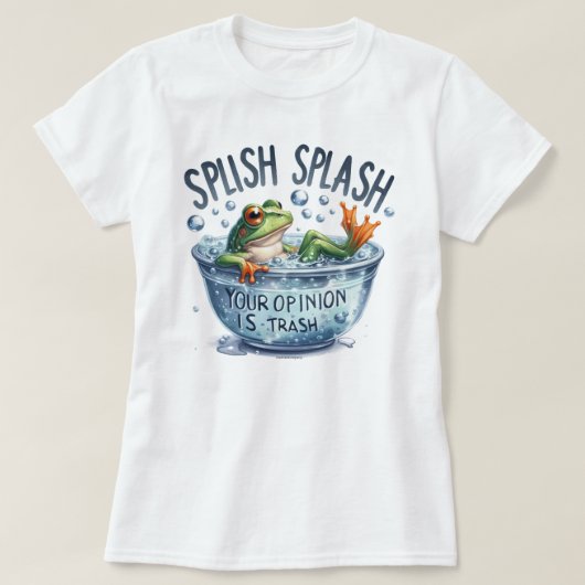 面白いカエルグラフィックTシャツ Tシャツ (デザイン正面)