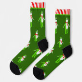 面白いカエル クリスマス ホリデー ソックス (左)