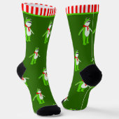面白いカエル クリスマス ホリデー ソックス (傾斜あり)