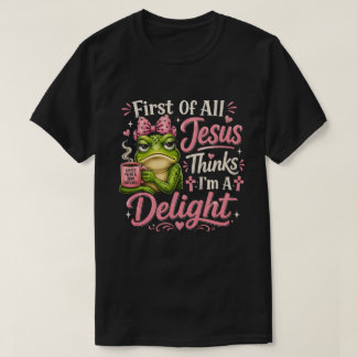 面白いカエル コーヒー 信仰 Tシャツ