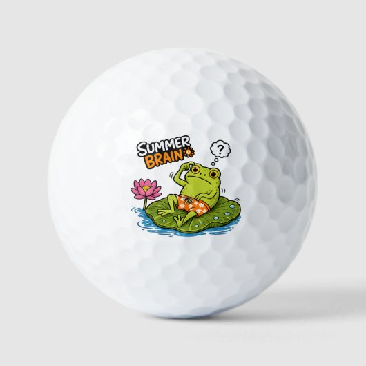面白いカエル 夏の脳|おバカなカエル カートゥーン ゴルフボール (正面)