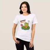 面白いカエル 夏の脳|Silly Frog Cartoon  トライブレンドＴシャツ (正面全面)