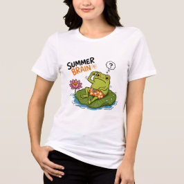 面白いカエル 夏の脳|Silly Frog Cartoon トライブレンドTシャツ