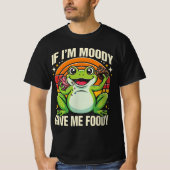 面白いカエル 私が気分が悪いなら食べ物をくれ レトロ Tシャツ (正面)