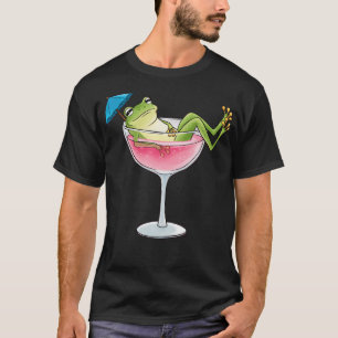 面白いカクテルカエルMemeユーモア飲み物飲酒者カエル Tシャツ