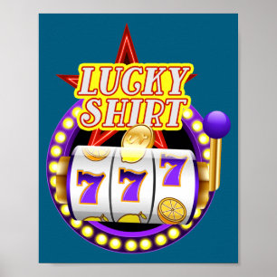 面白いカジノのスロットマシン ジャックポット ラッキー ポスター