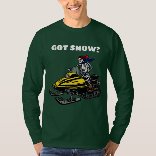 面白いカスタマイズスノーモービルスケルトンライダー Tシャツ (正面)