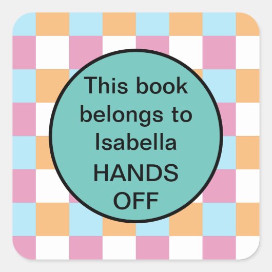 面白いカスタムテキスト スクエアシール (正面)