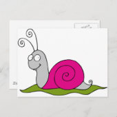 面白いカタツムリ ポストカード (正面/裏面)